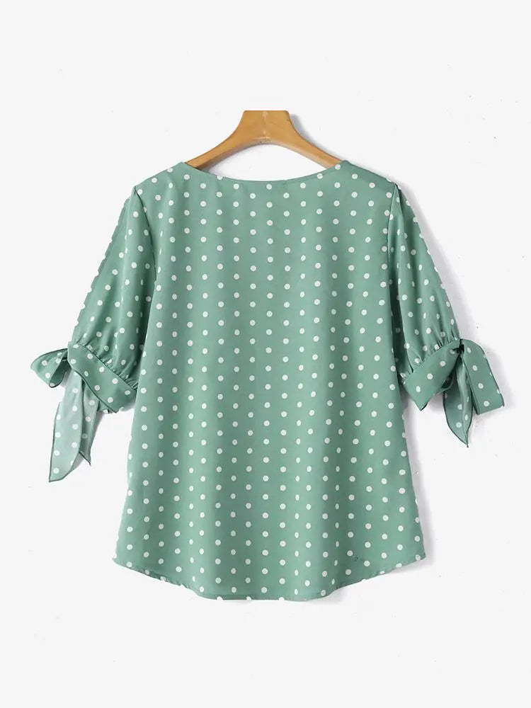 Naomi | Polkadot strik blouse plus