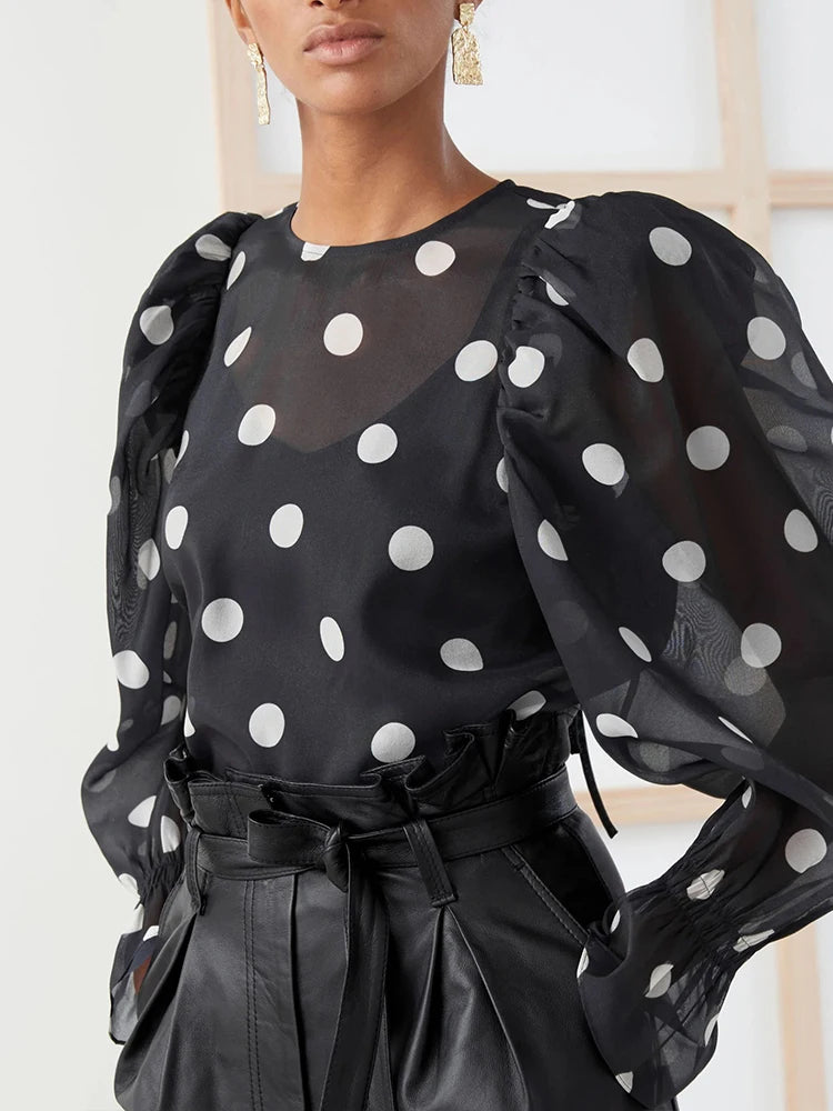 Nadia | Chiffon blouse ballon plus
