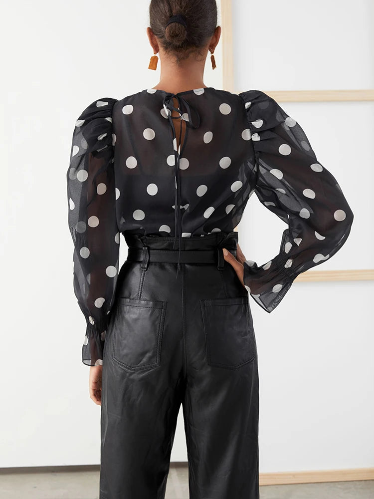 Nadia | Chiffon blouse ballon plus