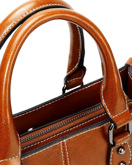 Zaria – Lederen totebag voor vrouwen die met licht reizen | Nomad Collectie