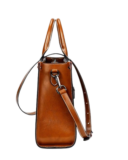 Zaria – Lederen totebag voor vrouwen die met licht reizen | Nomad Collectie