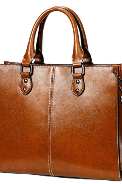 Zaria – Lederen totebag voor vrouwen die met licht reizen | Nomad Collectie