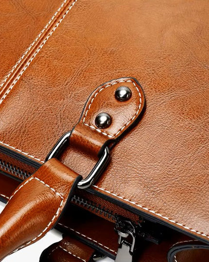 Zaria – Lederen totebag voor vrouwen die met licht reizen | Nomad Collectie