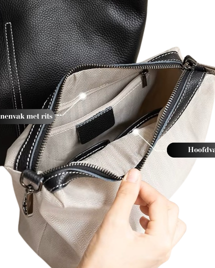 Naiya - Lederen tote bag | Een stroming van vrouwelijke kracht | Eb & Vloed Collectie