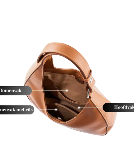 Saren – Harmonieuze lederen tas voor vrouwen die stromen met hun kracht | Eb & Vloed Collectie