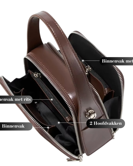 Elenor – Leren schoudertas voor vrouwen met stille grootsheid | Earth Chique Collectie