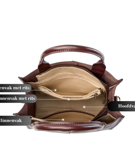 Laleen – Glanzende leren tote voor vrouwen die hun tempel krachtig dragen | Tempel Collectie