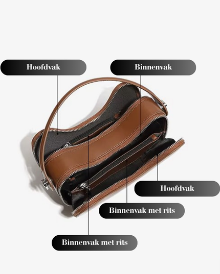 Thaléa – Leren schelptas voor vrouwen in hun krachtcyclus | Eb & Vloed Collectie