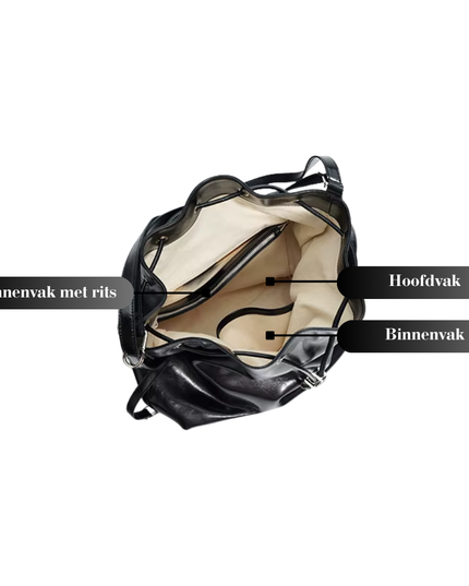 Isalyn – Lederen bucket tote voor vrouwen die in hun kracht staan | Earth Chique Collectie