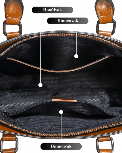 Zaria – Lederen totebag voor vrouwen die met licht reizen | Nomad Collectie