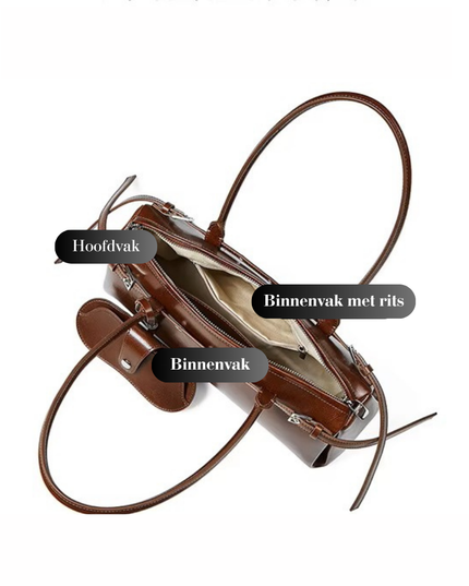 Aysel – Lederen baguette tas | Een maanlichte reis vol innerlijke kracht | Nomad Collectie