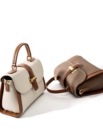 Trisara - Klassieke lederen tricolor schoudertas | Earth Chique Collectie