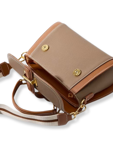 Trisara - Klassieke lederen tricolor schoudertas | Earth Chique Collectie