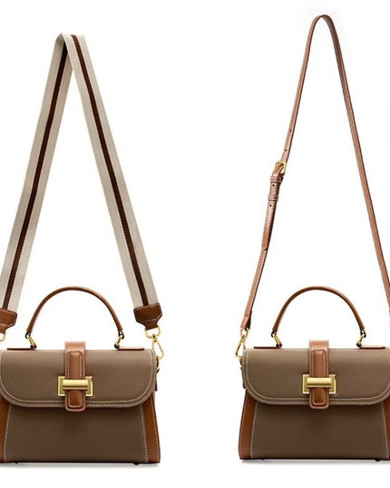 Trisara - Klassieke lederen tricolor schoudertas | Earth Chique Collectie