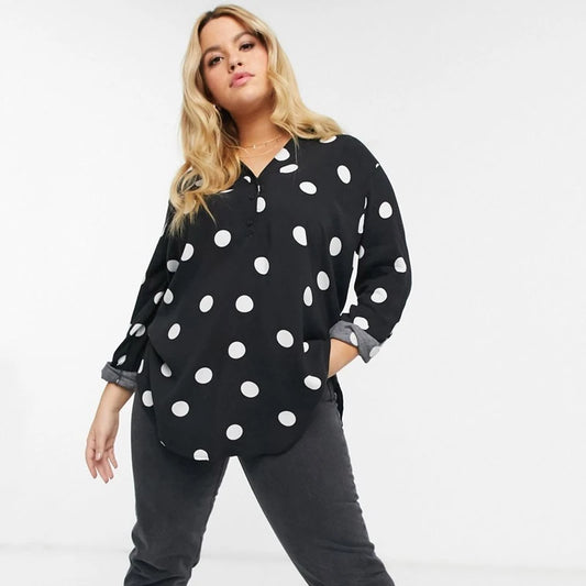 Romy | Casual polkadot blouse plus