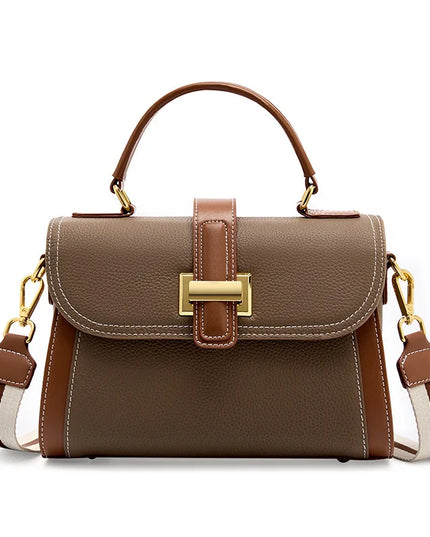 Trisara - Klassieke lederen tricolor schoudertas | Earth Chique Collectie