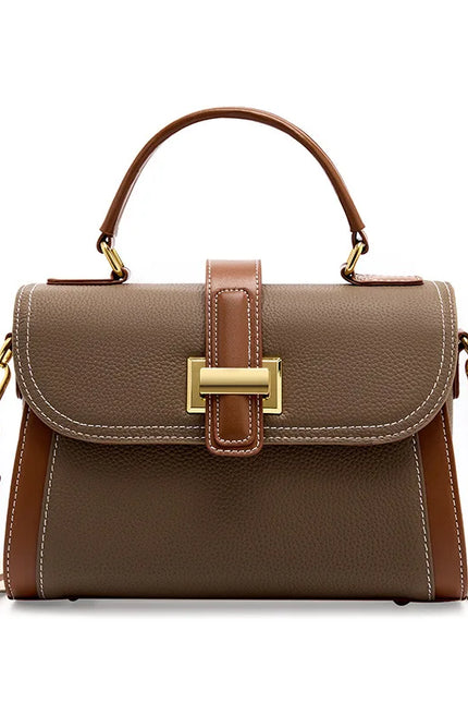 Trisara - Klassieke lederen tricolor schoudertas | Earth Chique Collectie