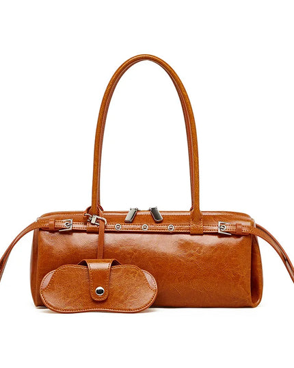 Aysel – Lederen baguette tas | Een maanlichte reis vol innerlijke kracht | Nomad Collectie