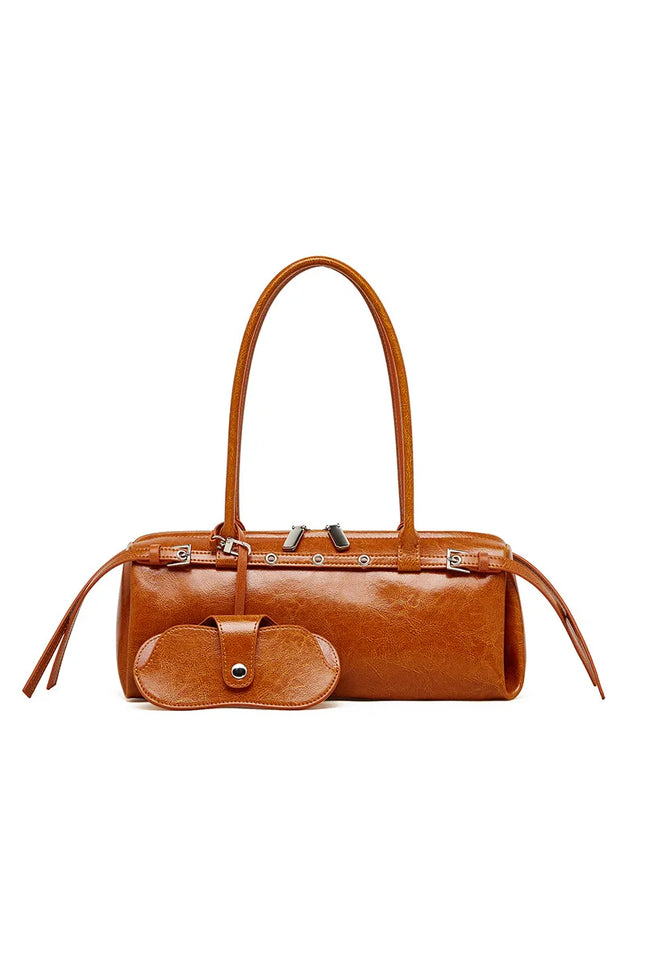 Aysel – Lederen baguette tas | Een maanlichte reis vol innerlijke kracht | Nomad Collectie