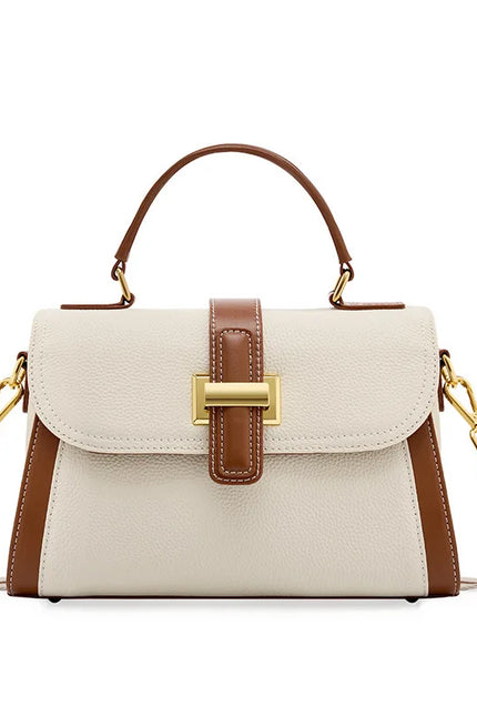 Trisara - Klassieke lederen tricolor schoudertas | Earth Chique Collectie