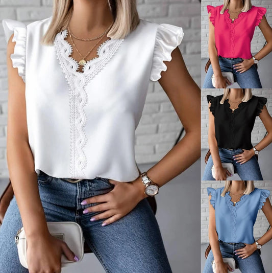Nina | Vlinder blousetop met kant