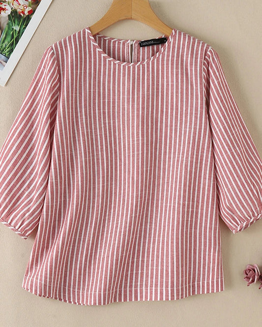 Inge | Katoenen 3/4 mouw blouse plus