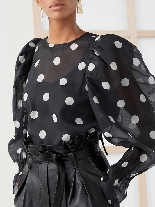 Nadia | Chiffon blouse ballon plus