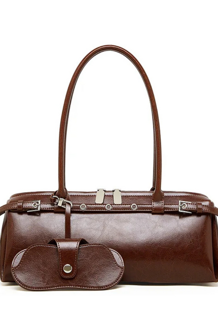 Aysel – Lederen baguette tas | Een maanlichte reis vol innerlijke kracht | Nomad Collectie