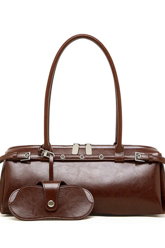 Aysel – Lederen baguette tas | Een maanlichte reis vol innerlijke kracht | Nomad Collectie