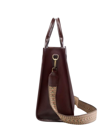 Laleen – Glanzende leren tote voor vrouwen die hun tempel krachtig dragen | Tempel Collectie